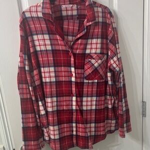 La Vie En Rose Fleece Plaid Pajama set New without tag